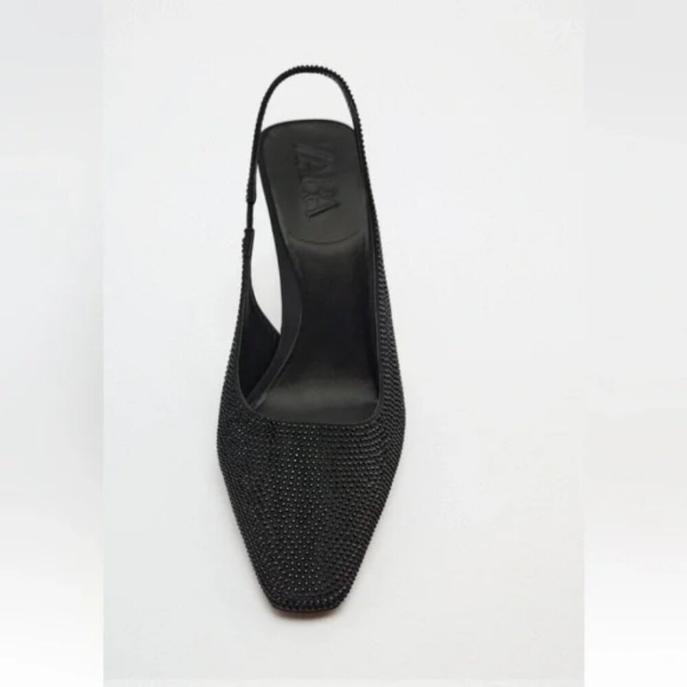 Zara Rhinestone Slingback Heels - Picture 2 of 7